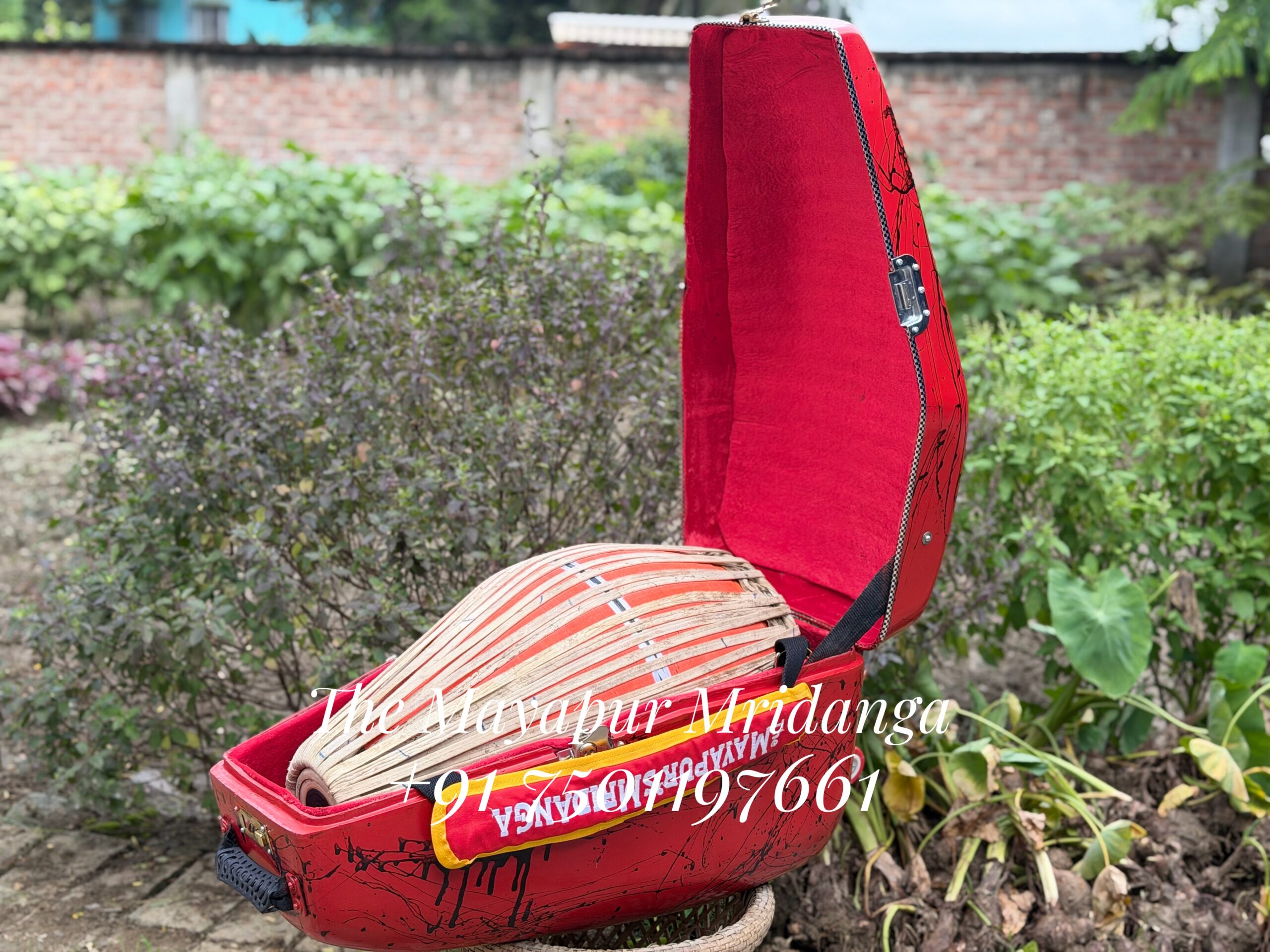 Mridanga trolly bag (7) Mridanga Trolley Bag (red) - Image 1