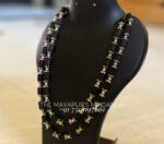 Pure Tulasi Mala with Metal Flower & Ball Accents – Premium Tulasi Beads